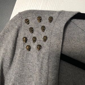 Grey Cardigan with Gold Skull Studs- Torrid 0